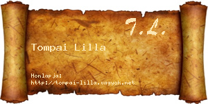 Tompai Lilla névjegykártya
